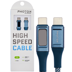 Cable Charging Photon Electrofield 9,Braided,USB-C,USB-C,Power Metering Blue 01