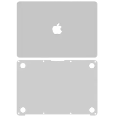 2 in 1 (Top and Bottom) Skin For MacBook 12" A1534 (2015-2017) (Silver)