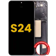 OLED Assembly With Frame For Samsung Galaxy S24 5G (US & International Version) (Refurbished) (Onyx Black)